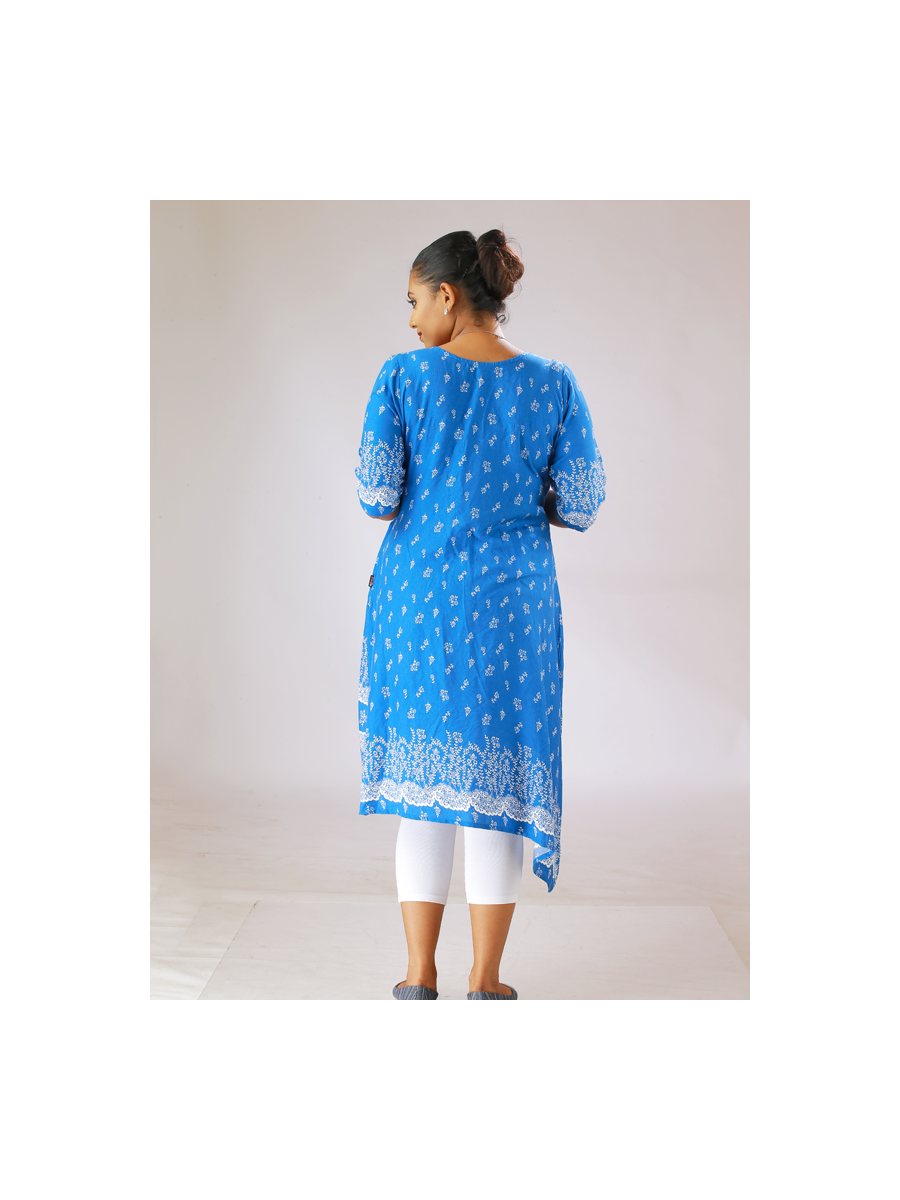 Maternity Top Abstract Print (Helna Blue)