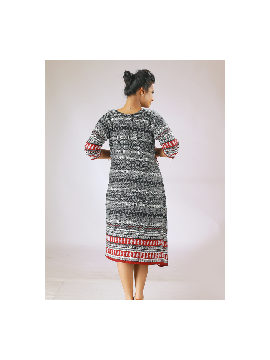 Nursing Top Abstract Print (Helna Maroon)