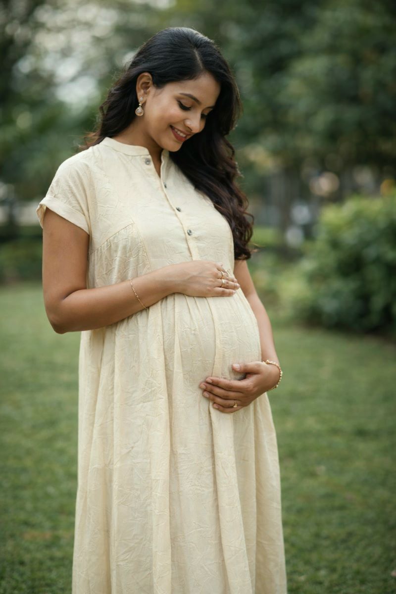 cream nursing dress Cream Ribbed Long Sleeve Plus Maternity Wrap Nursing Dress PinkBlush