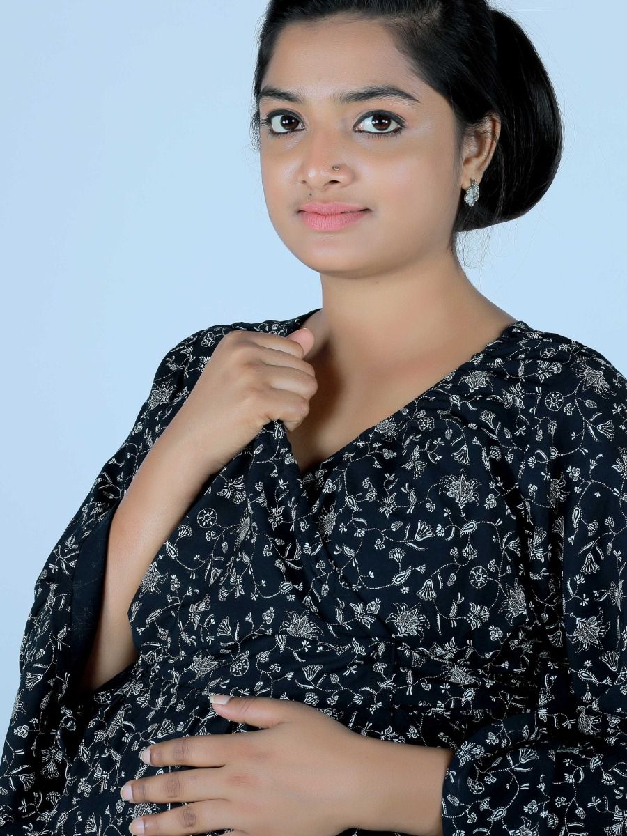Maternity Maxi Dress (Deeksha Black)