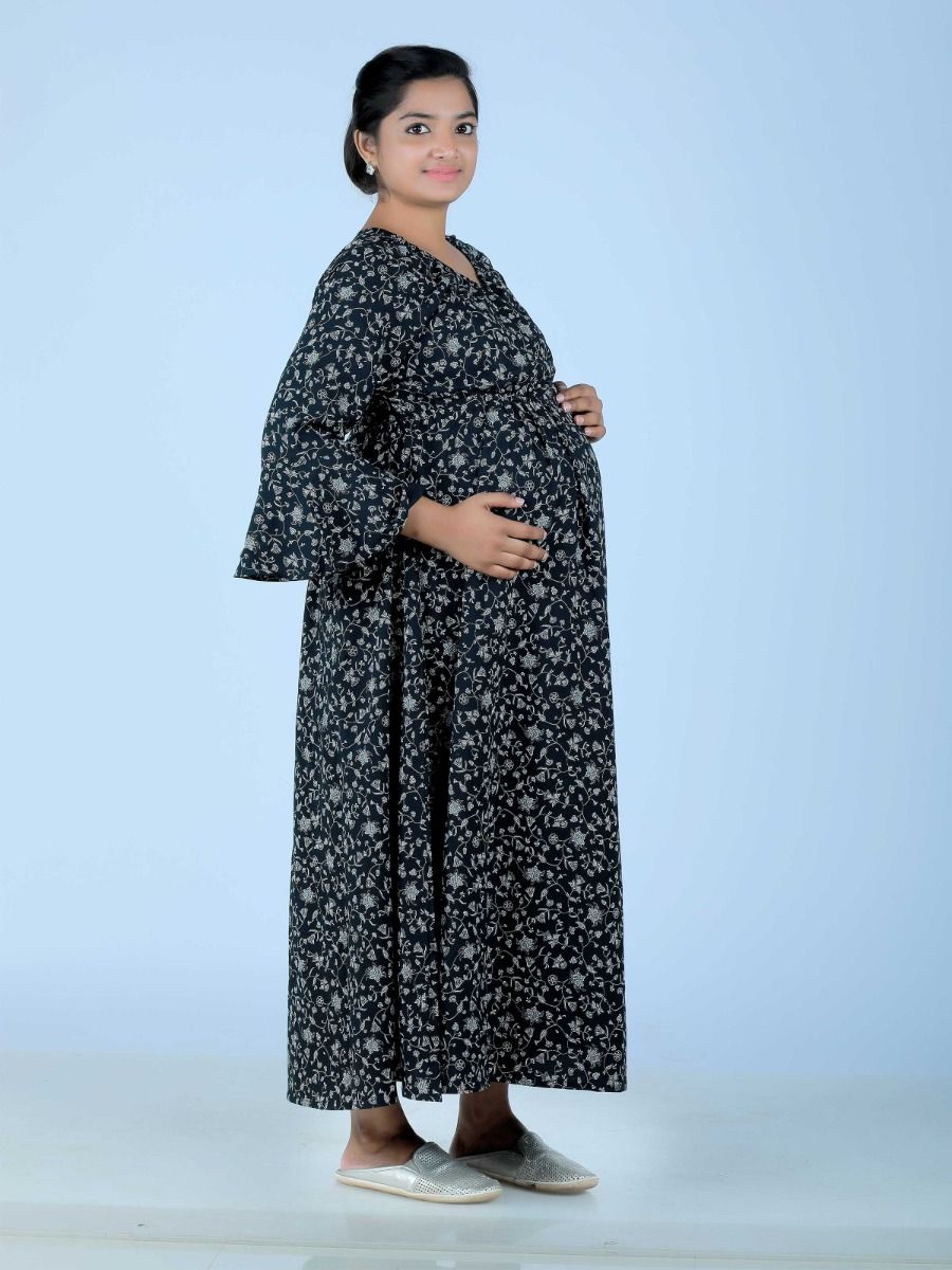 Maternity Maxi Dress (Deeksha Black)
