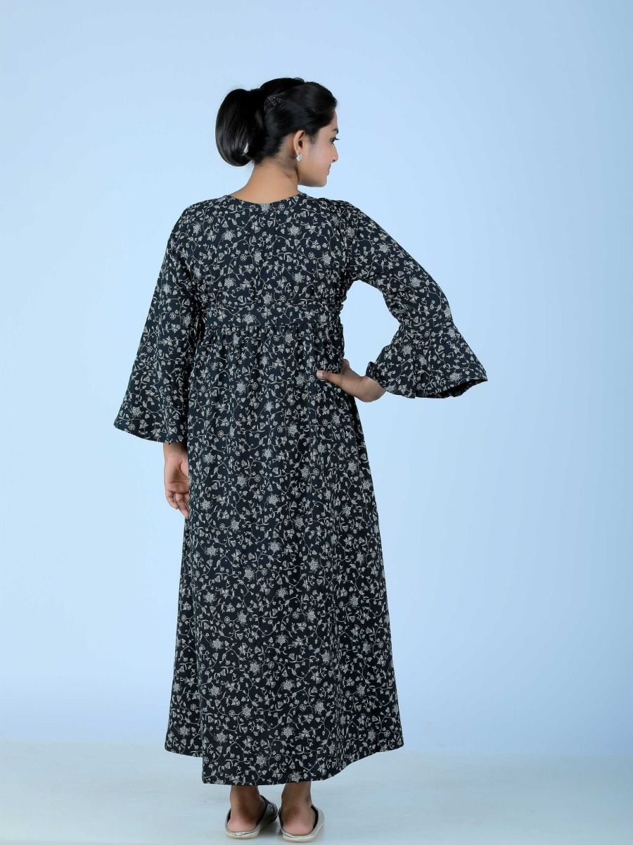 Maternity Maxi Dress (Deeksha Black)
