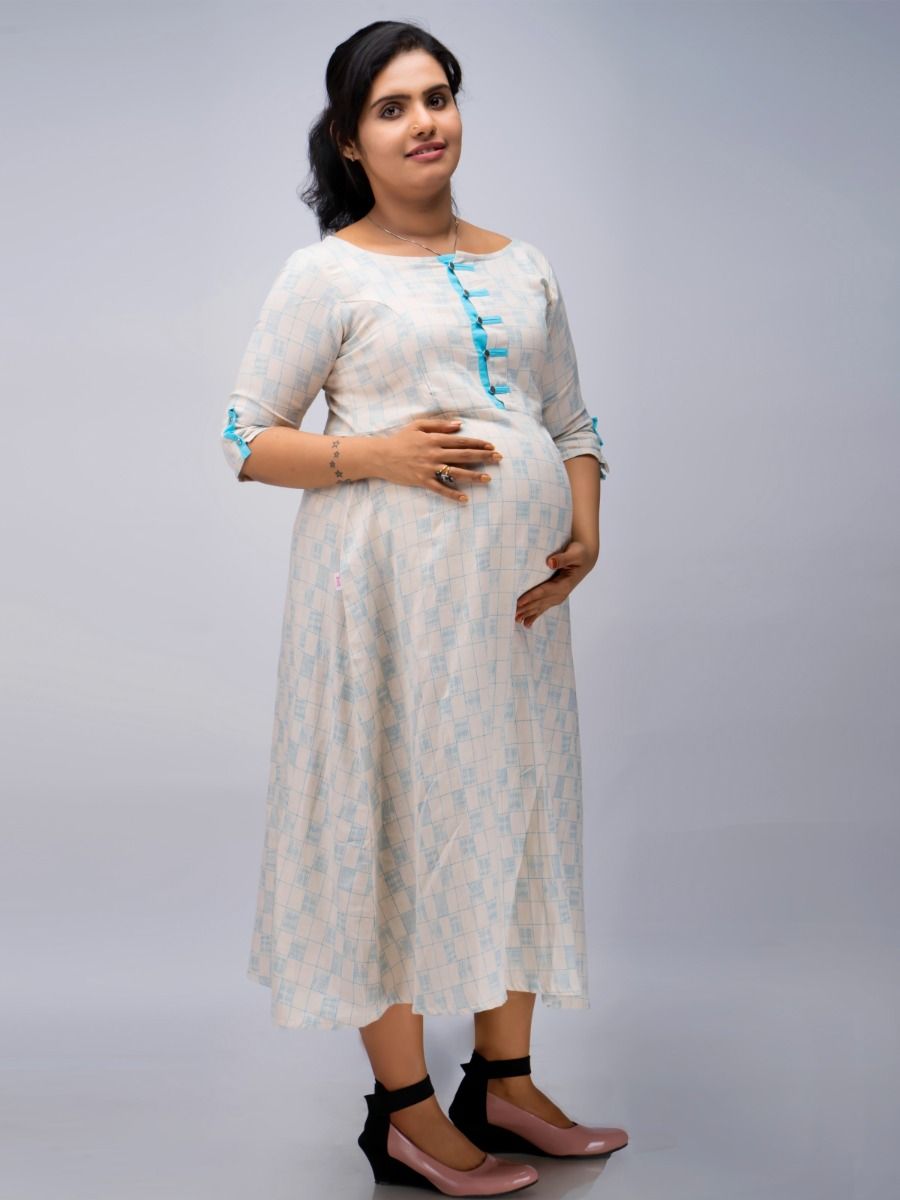 Maternity Midi Dress Geet Blue