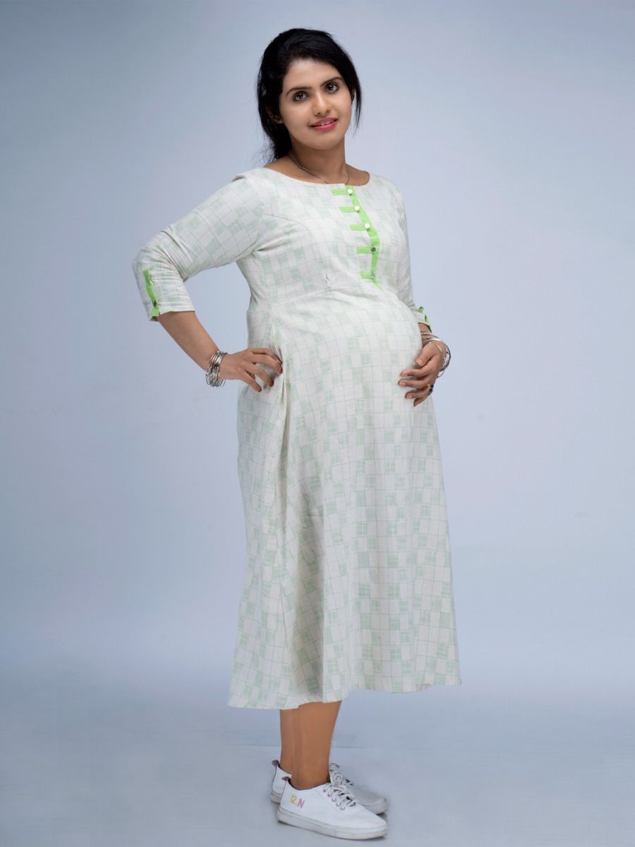 Maternity Midi Dress Geet Green
