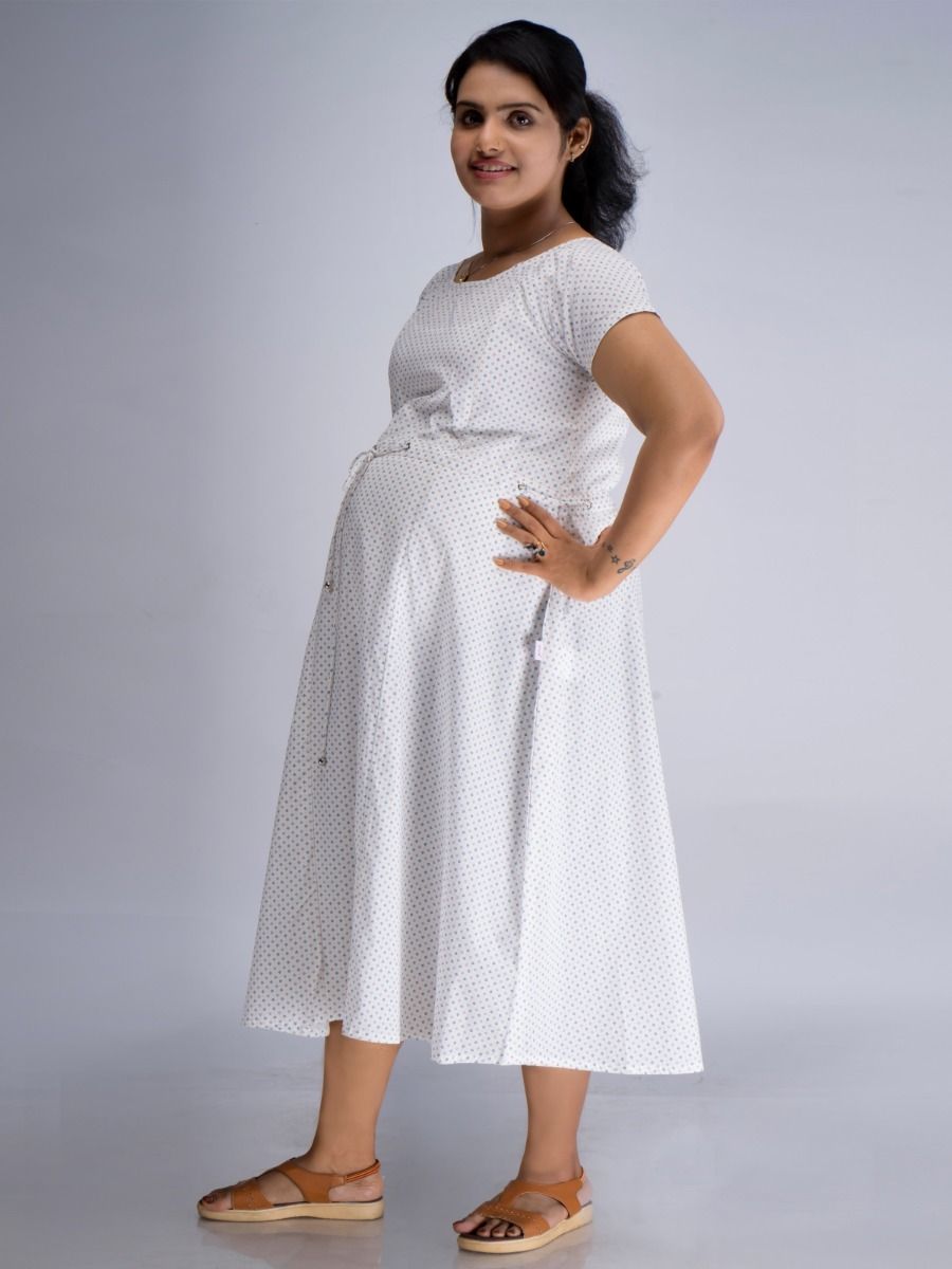 Maternity Midi Dress Kyra White