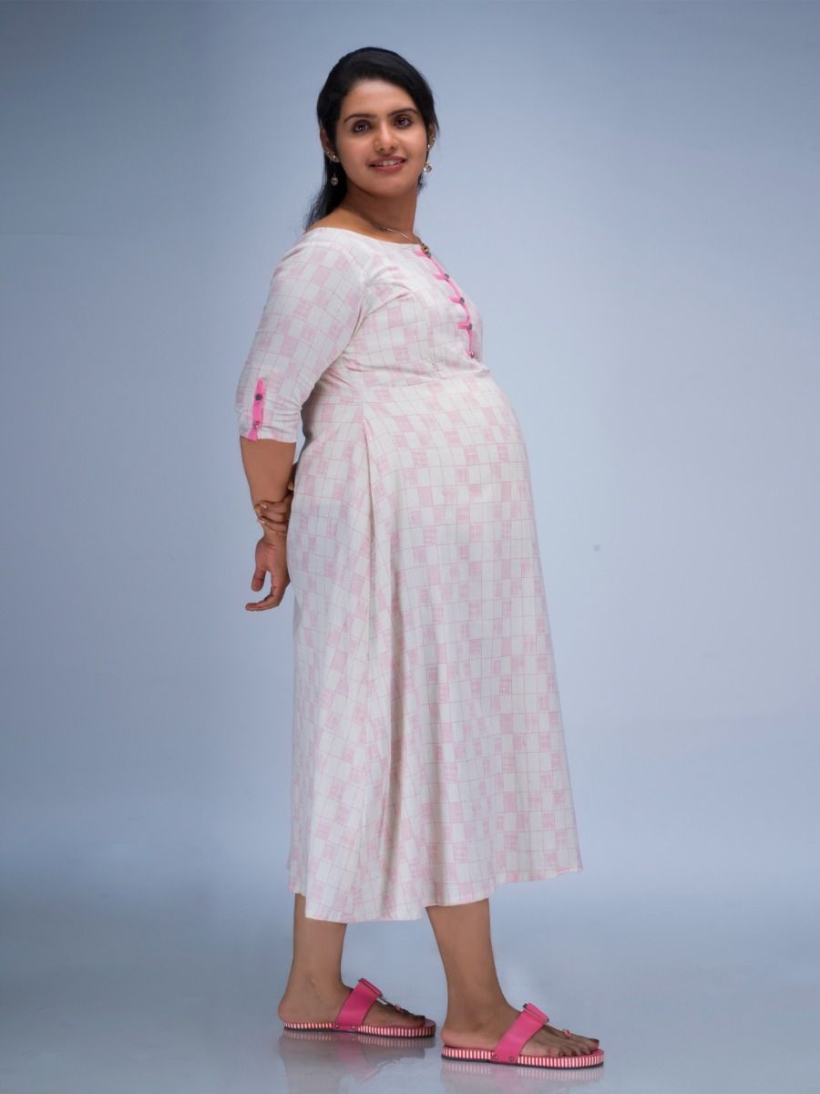 Maternity Midi Dress Geet Pink
