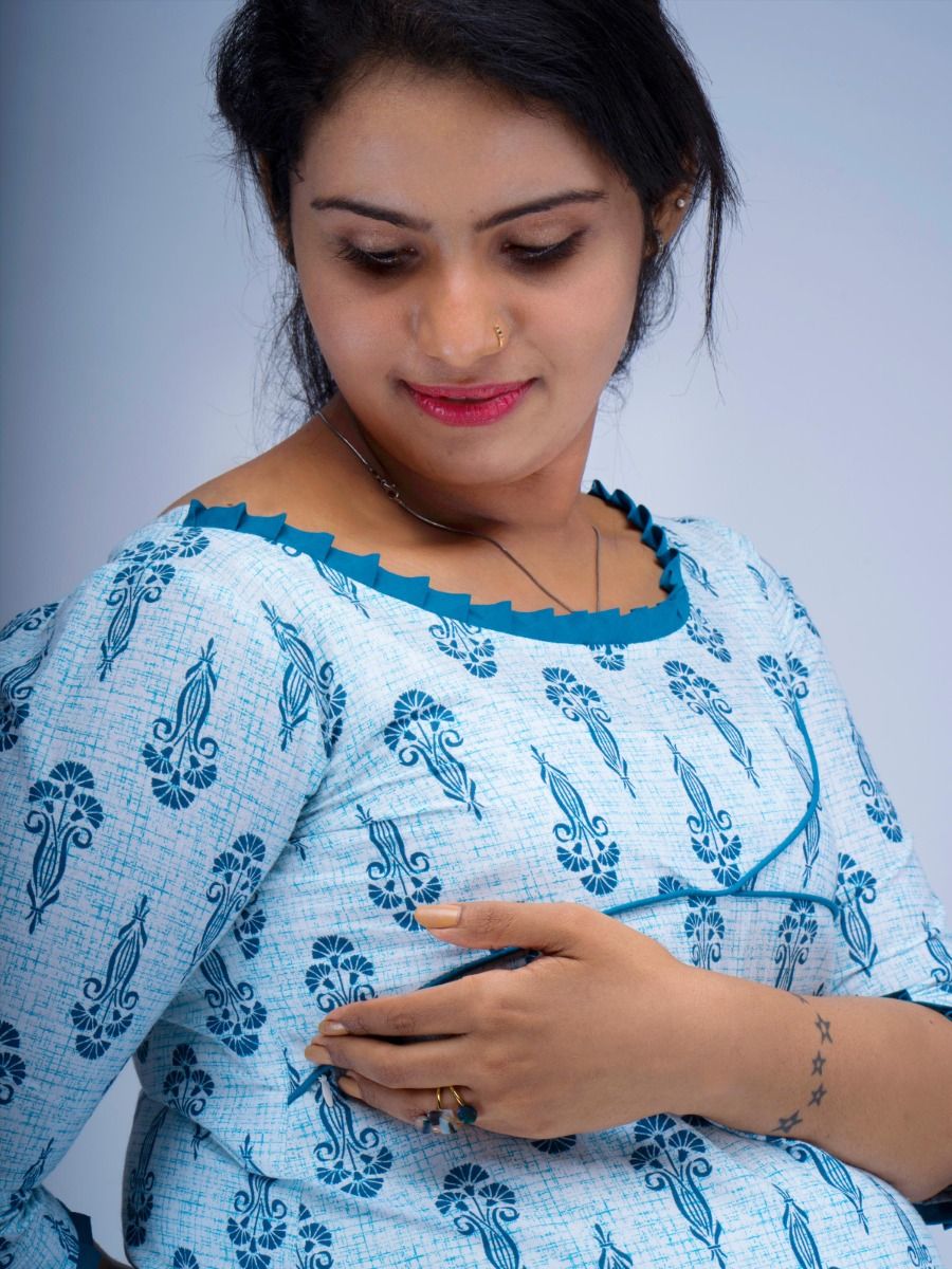 Nursing Nightie Short Ela Blue