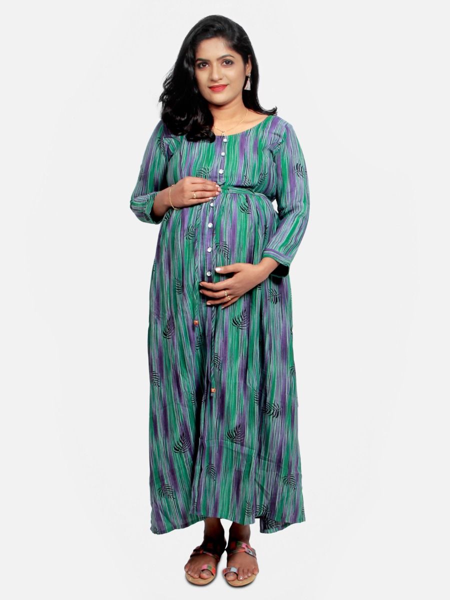 Maternity Maxi Dress-Isla Green 