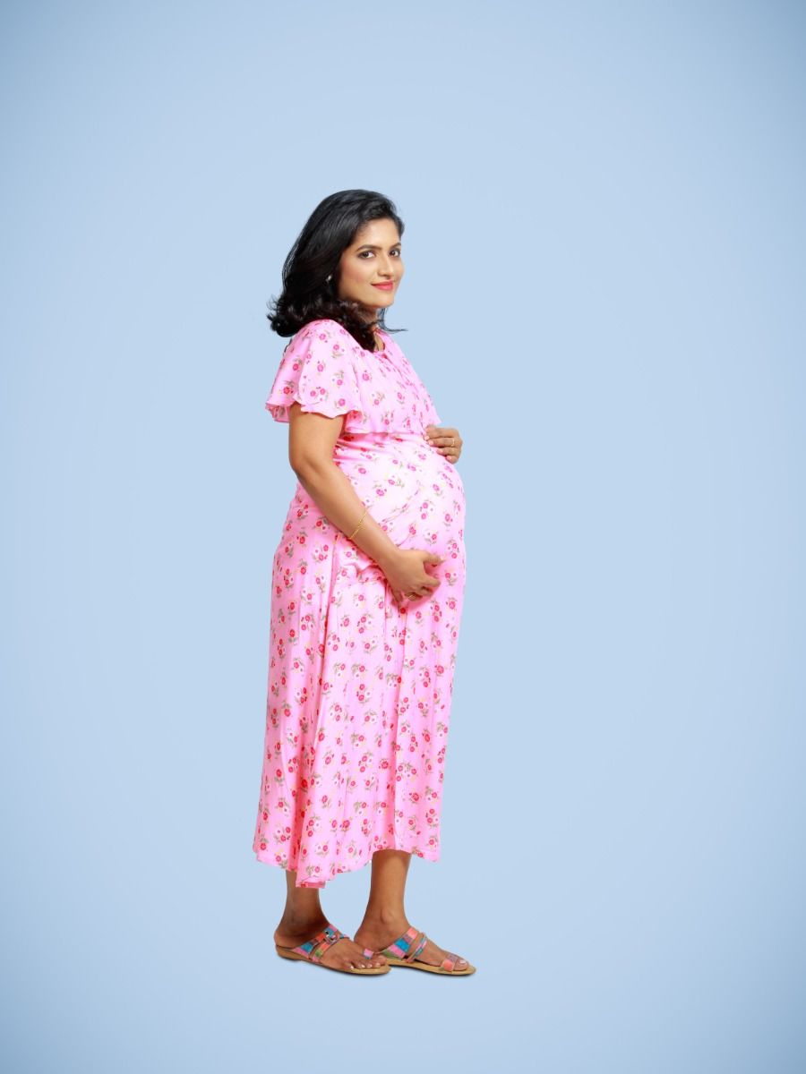 Maternity Nightie Short -Erin pink