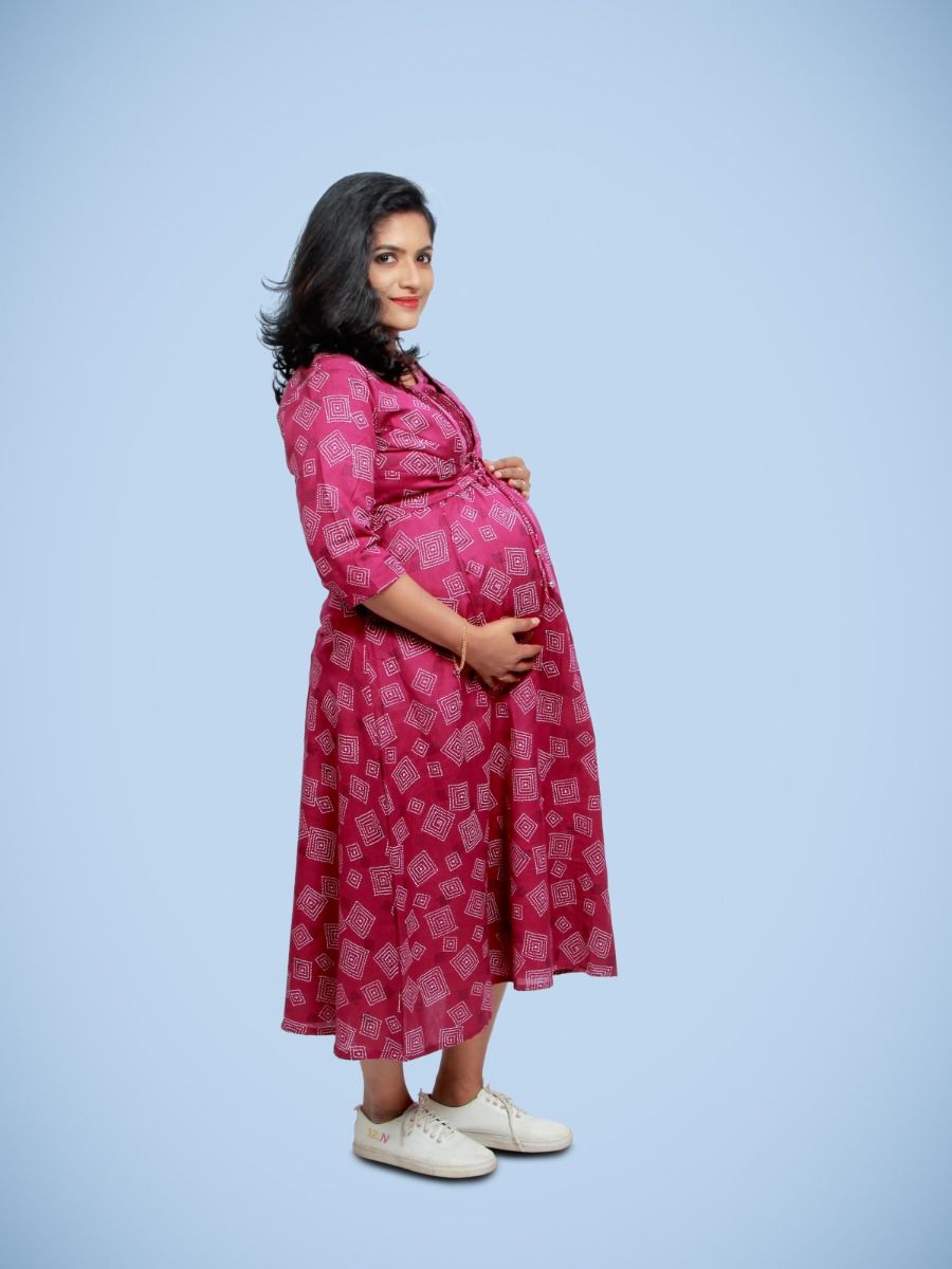 Maternity Midi Dress-Rithu Purple