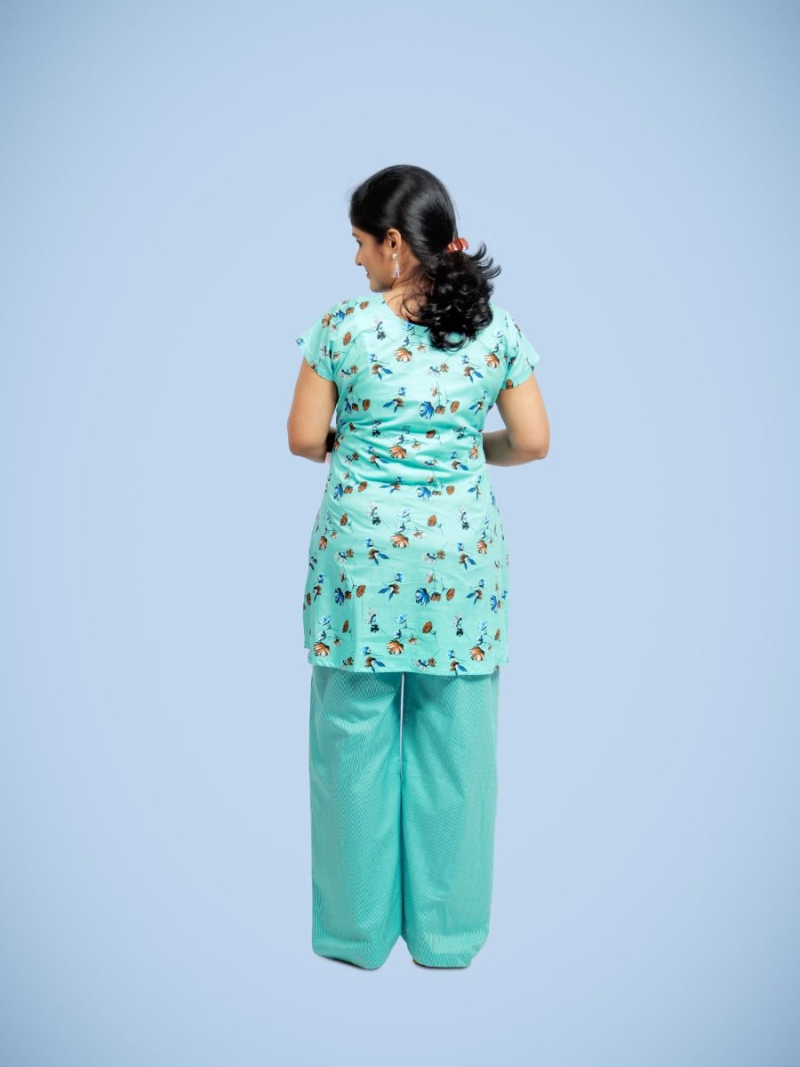Nursing Pyjama Suits-Zoya Blue