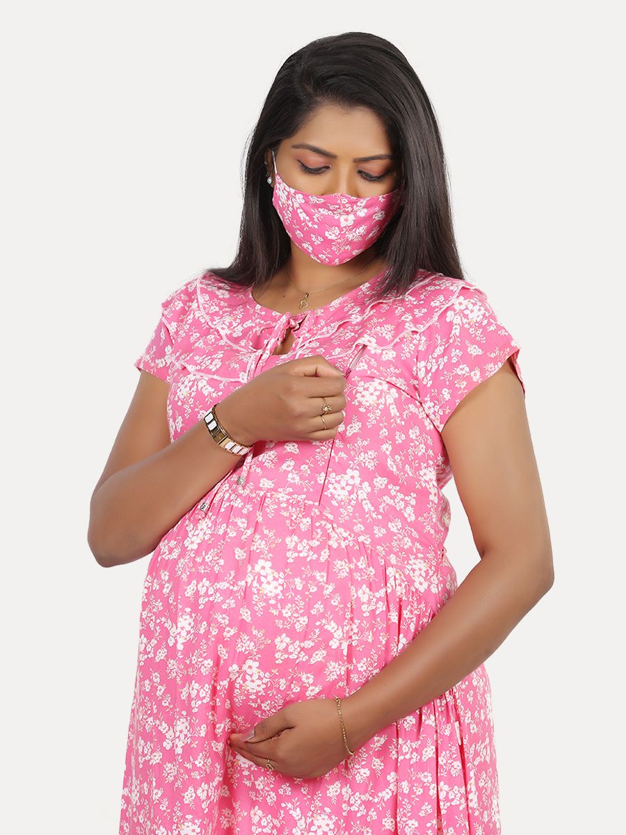 Maternity Top with Free Mask (Reese Pink)