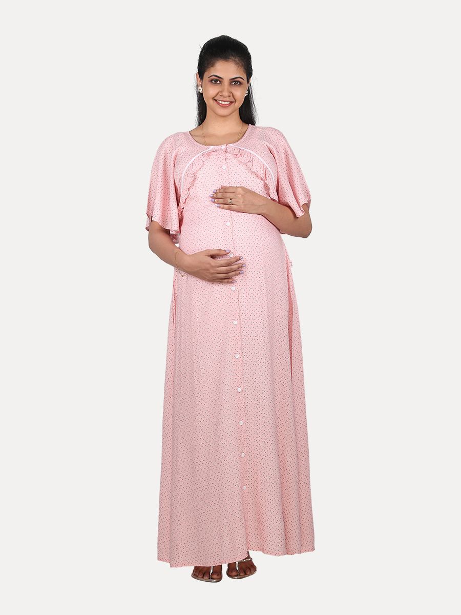 Maternity Nightie with FREE MASK(Tihu Pink)