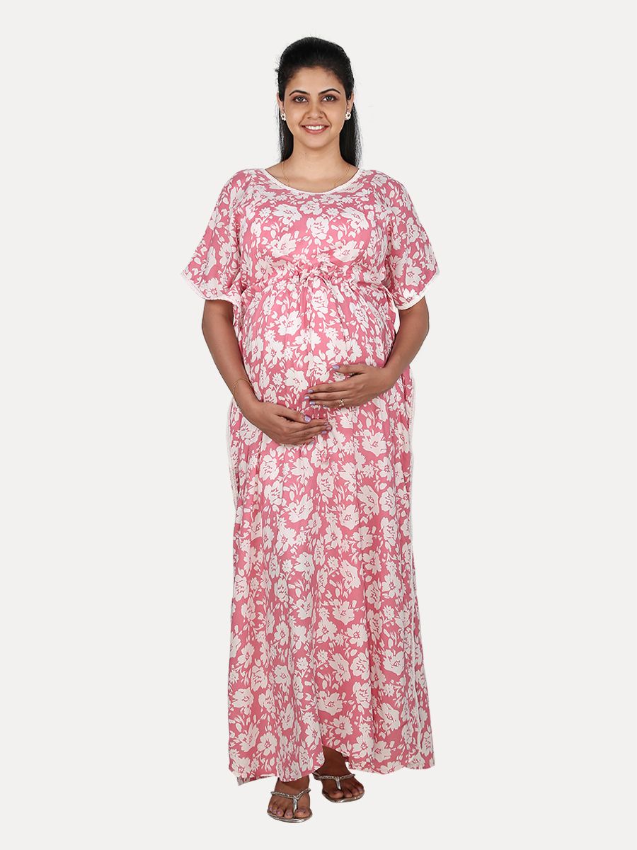 Maternity Nightie with FREE MASK(Dana Pink)