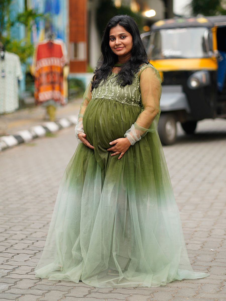 Curve Emerald Green Maternity & Nursing Dress
