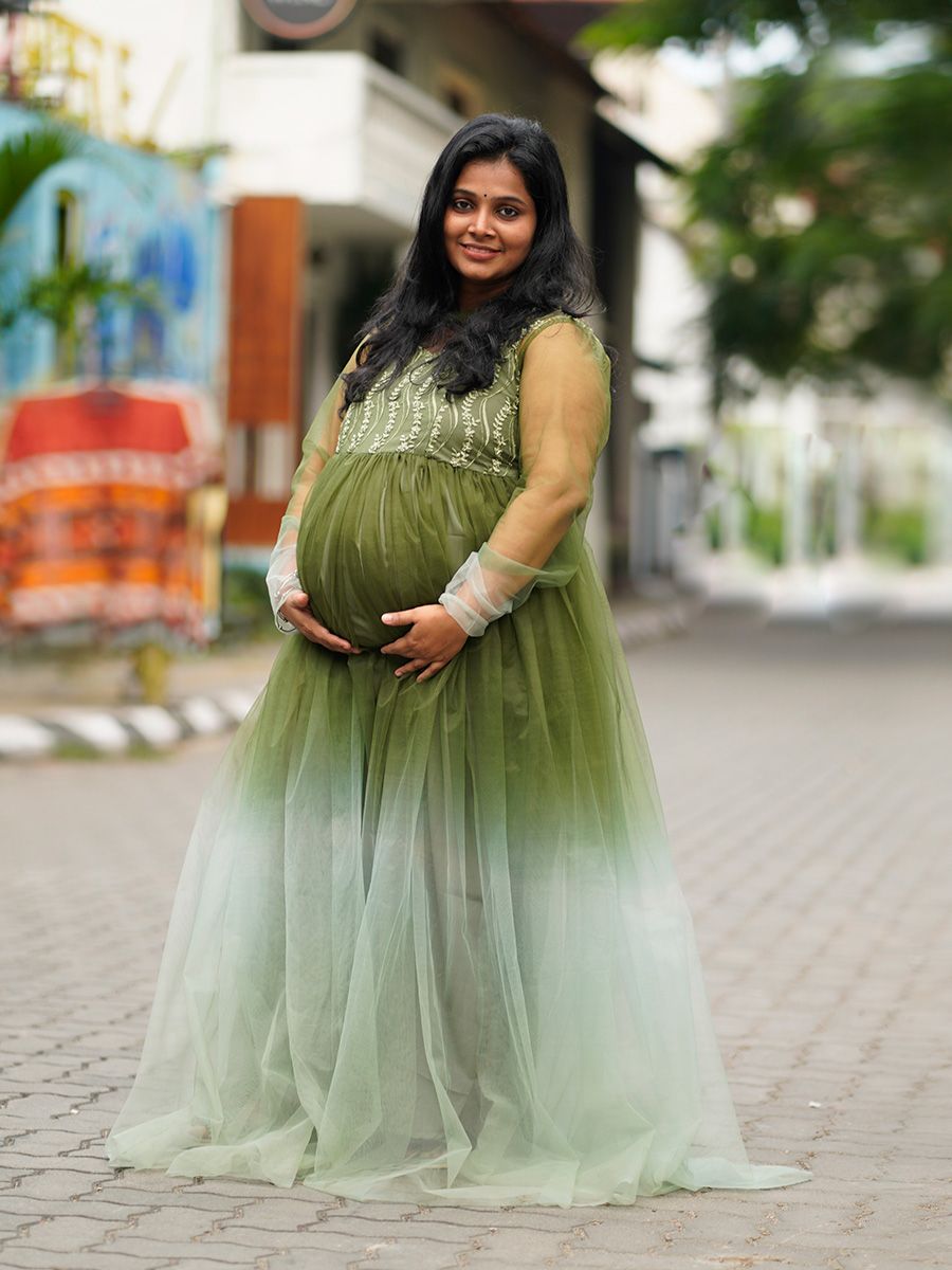 Curve Emerald Green Maternity & Nursing Dress