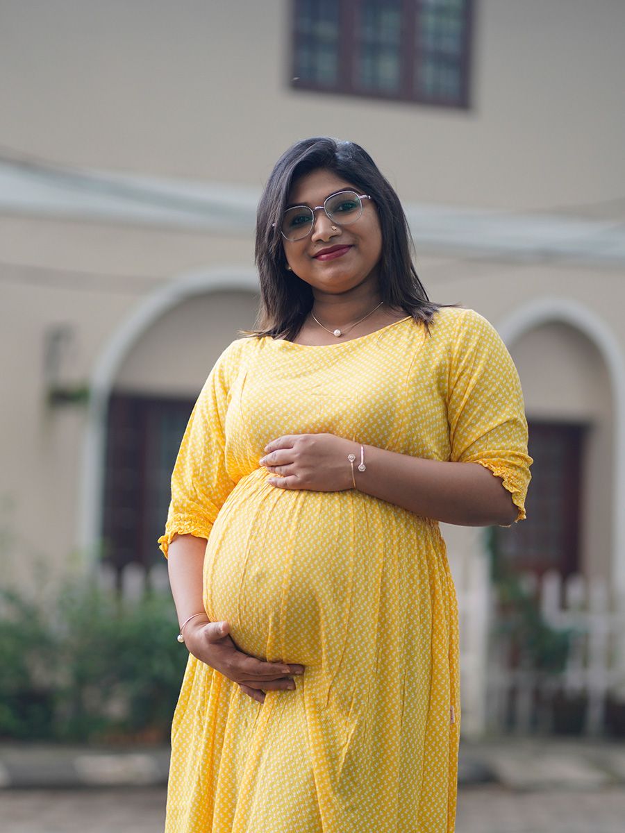 Maternity Short Dress- Lika Yellow
