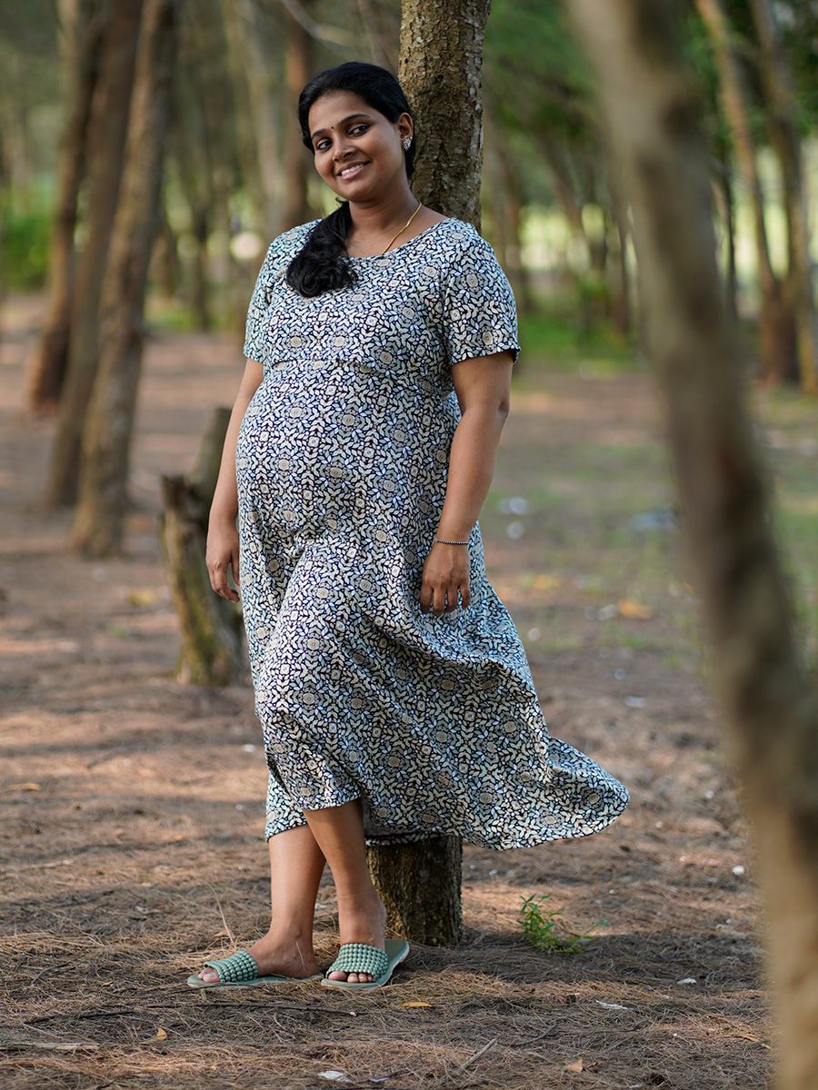 Maternity Short Zipless Dress- Knitted Gilda Black
