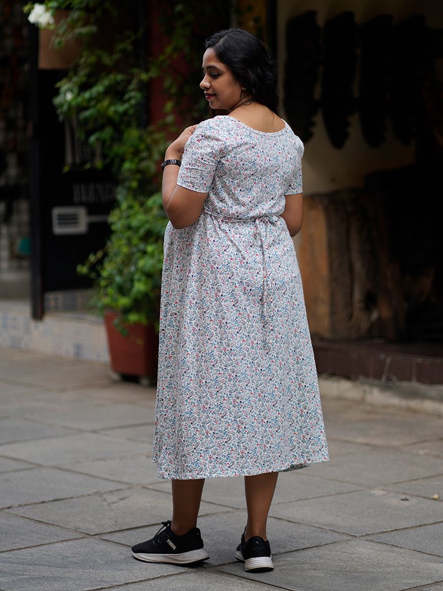 Maternity Short Zipless Dress-  Offwhite Gilda