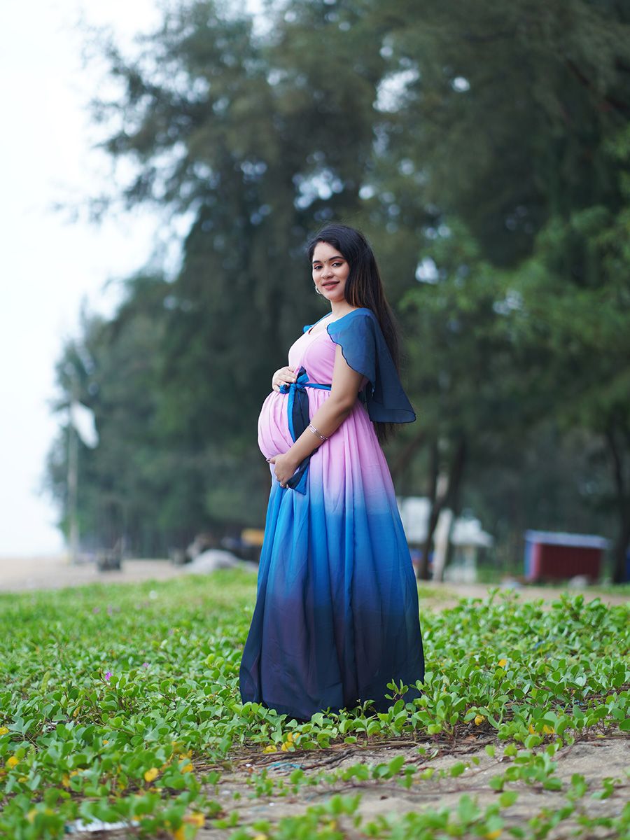 Maternity Photo Gown Shade Blue