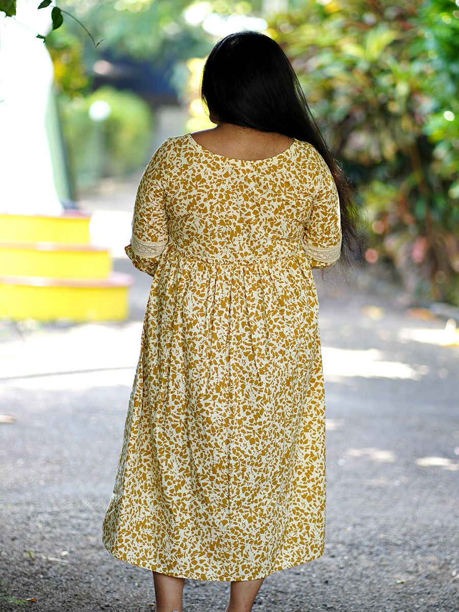 Short Yellow Bandhej Dress – Label Aditi Hundia