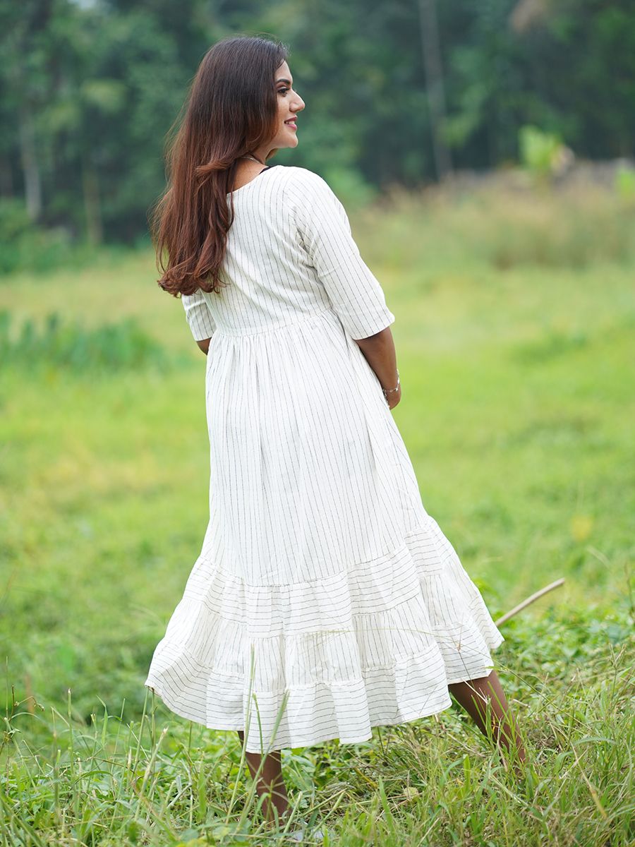Maternity Midi Dress (Off-white)