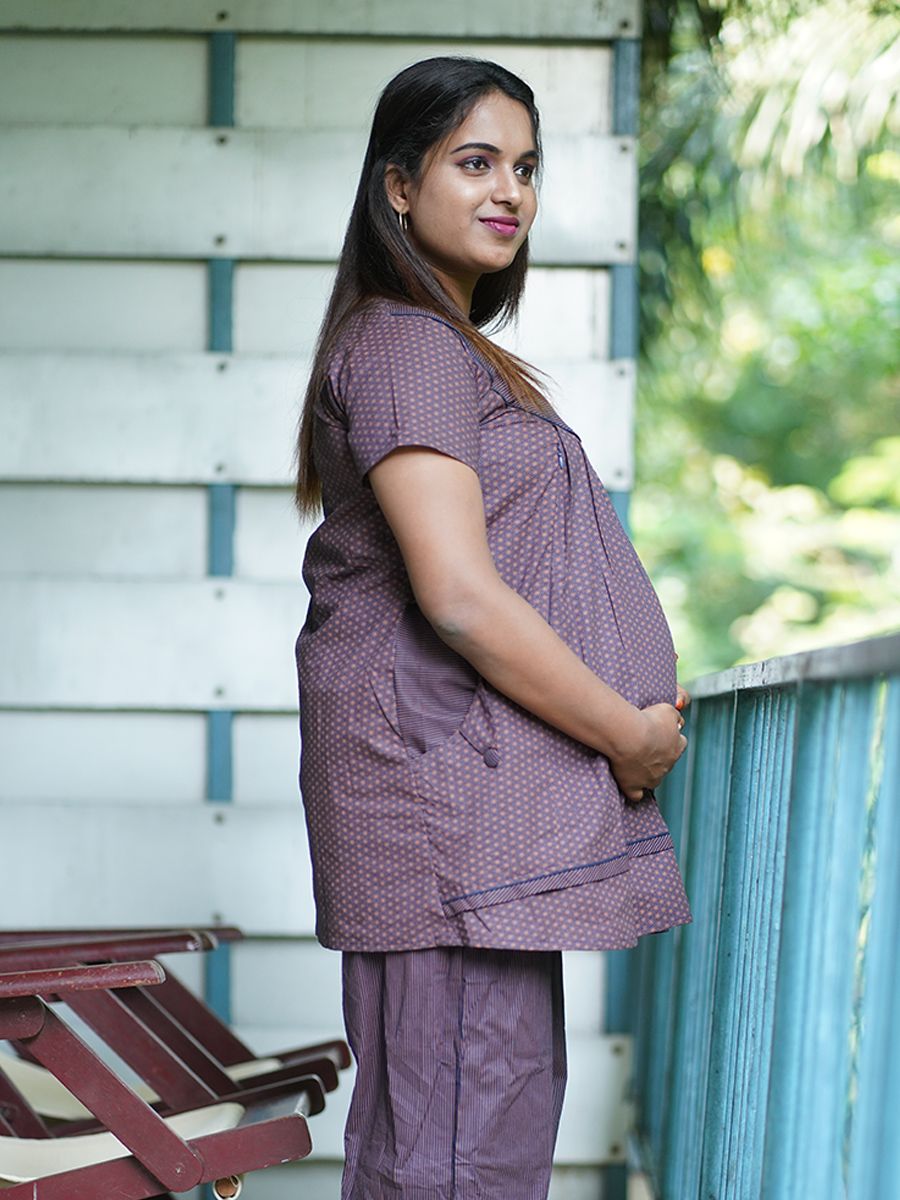 Maternity Pyjama Suit (Juliet Blue)