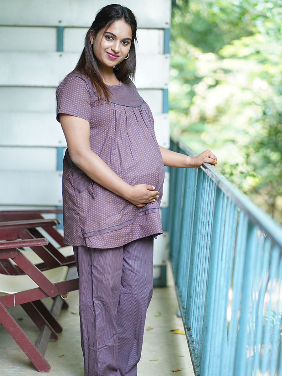 Maternity Pyjama Suit (Juliet Blue)