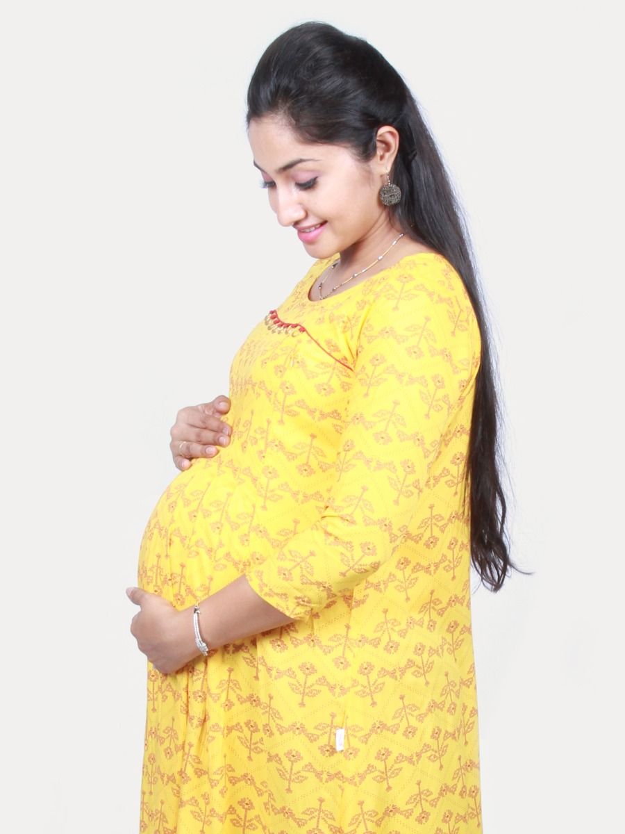 Maternity Midi Dress with FREE MASK (ANI YELLOW)