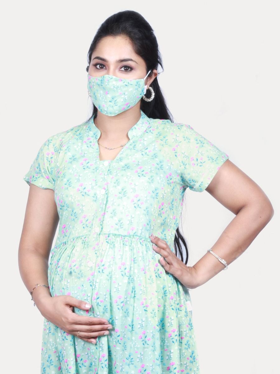 Maternity Top with FREE MASK (ZOEY GREEN)