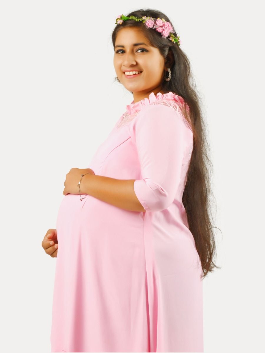 Maternity Party Wear Gowns Baby Shower Pink