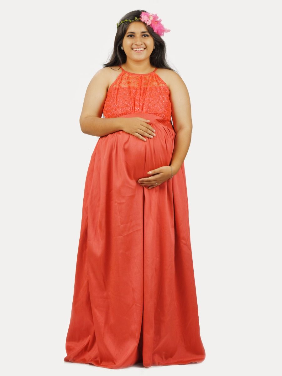 Maternity Party Wear Gowns (Baby Shower Red)