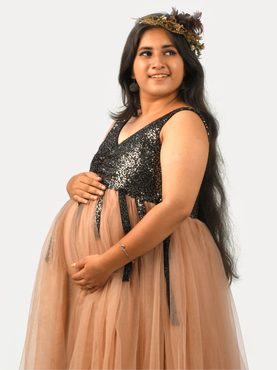 Maternity Party Wear Gowns (Baby Shower Black)