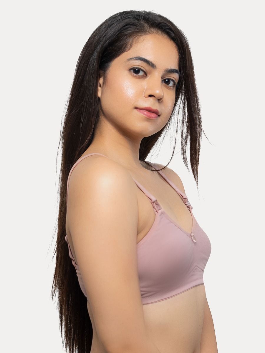 VSTAR Mabel Non-Padded, Wireless, Seamed Cup Bra for Feeding Mothers with  Double Layered Cups and Smooth Adjustable Straps for Full Support and