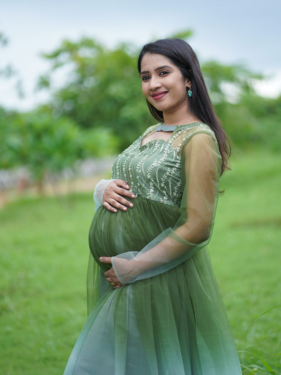 Blue Maternity Gown