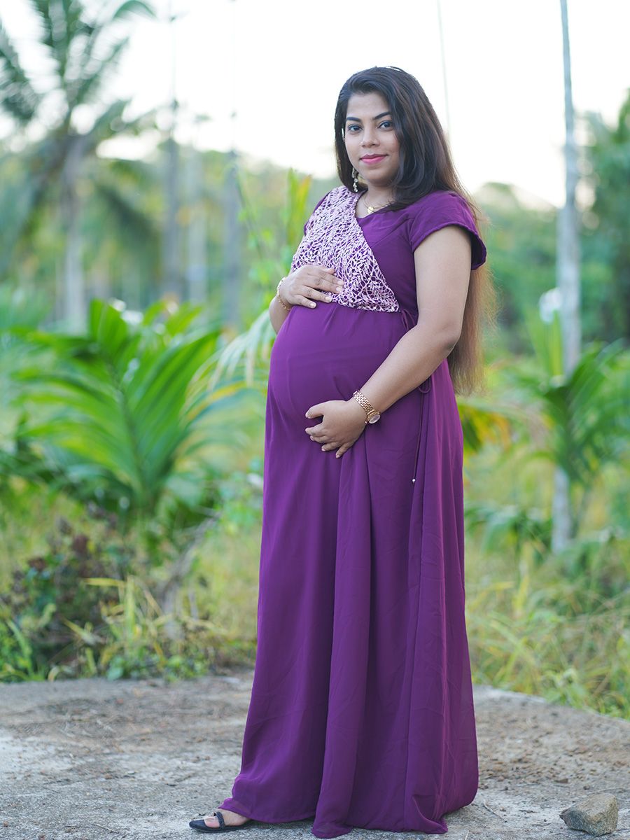 Maternity Photo Gown - Purple