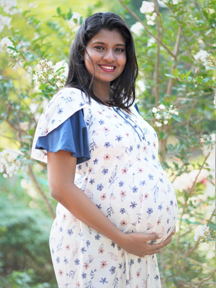 Maternity Short Dress- Knitted (White)