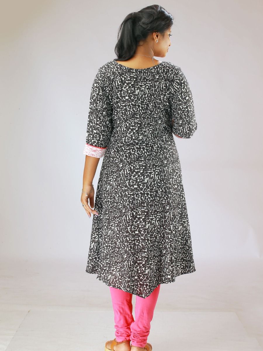 Nursing Salwar Suit Black & Pink (Richa)