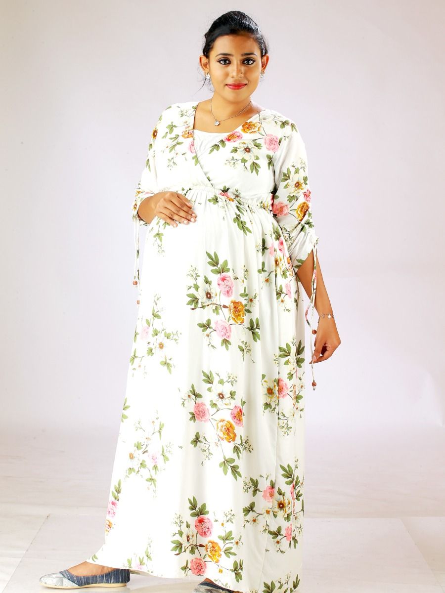 Maternity & Nursing Floral Printed Gown (Jez Floral)
