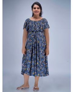 Maternity Midi Dress Hiral Blue