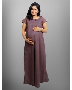 Maternity Nightie Line Printed (Belva Blue)
