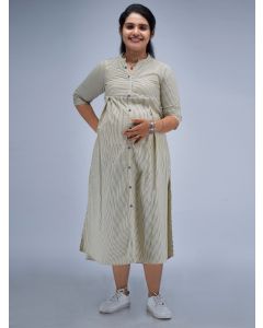 Nursing Kurta Line Printed (Elsa Yellow)