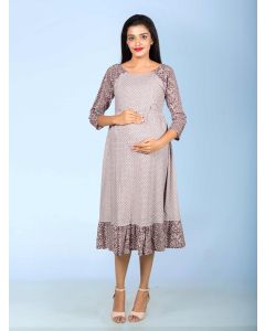 Raglan Sleeve Maternity Midi Dress(Ekta)