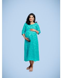 Maternity Midi Dress-Rithu Blue 