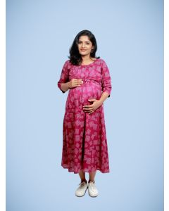 Maternity Midi Dress-Rithu Purple