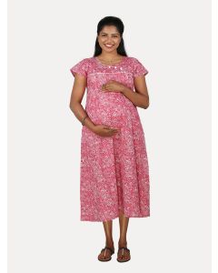 Maternity Nightie Short (Bani Red)