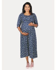 Maternity Nightie Short (Elyn Dark Blue)
