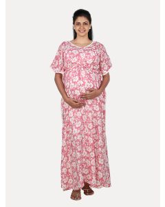 Maternity Nightie with FREE MASK(Dana Pink)