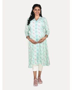 Maternity Midi Top with Free Mask (Kani Green)