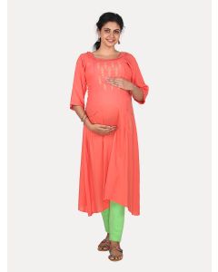 Maternity Top with Leggings & Free Mask (Zoee Pink)